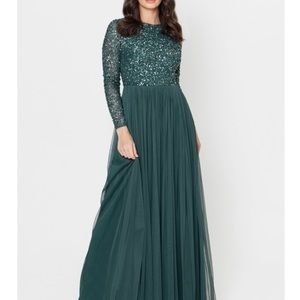 Maya Deluxe Evening Gown. Pine Green. Worn once.